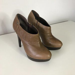 GUESS Brown Leather Ankle Booties